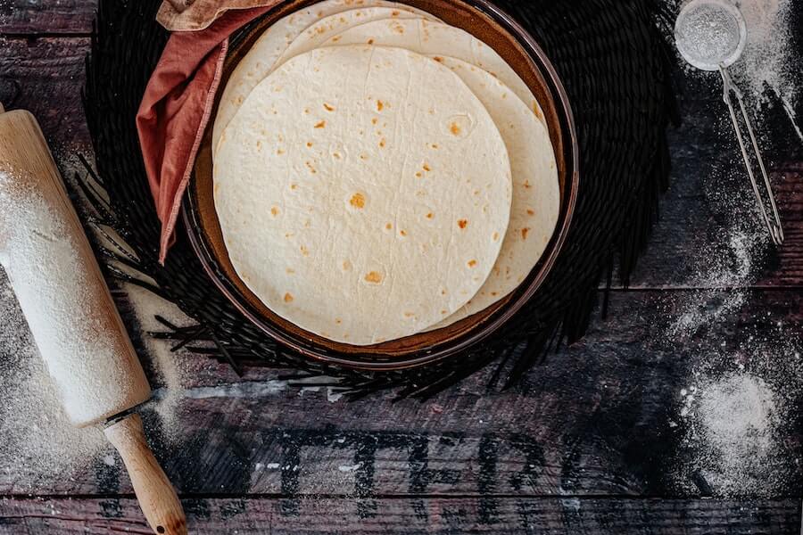 tortillas are made from grains